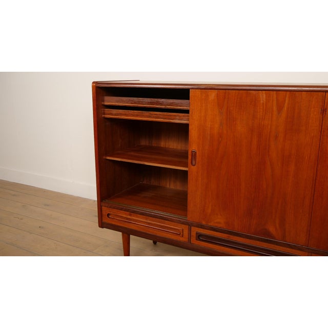 Wood Vintage Danish Teak Highboard For Sale - Image 7 of 10