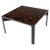Early Dunbar Square Leather and Wood Coffee Table Faux Gold Tortoise Finish For Sale - Image 13 of 13