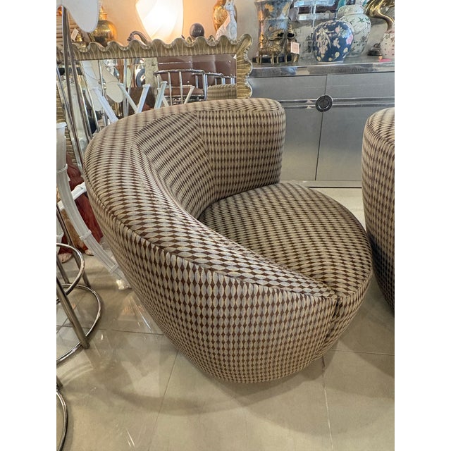 Vintage Pair Vladimir Kagan Nautilus Corkscrew Swivel Lounge Chairs For Sale - Image 11 of 12