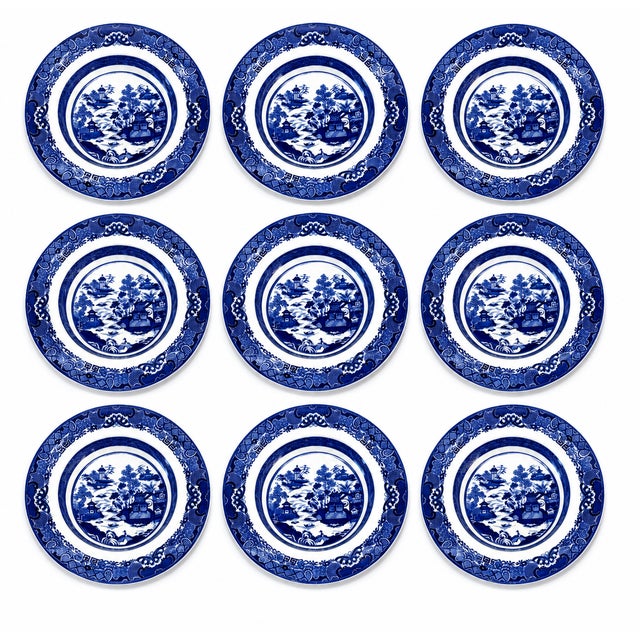 Early 20th Century Spode Copeland Temple Landscape II Blue Transferware Service for Nine – Gilman Collamore, New York - 18 pcs For Sale In Dallas - Image 6 of 18