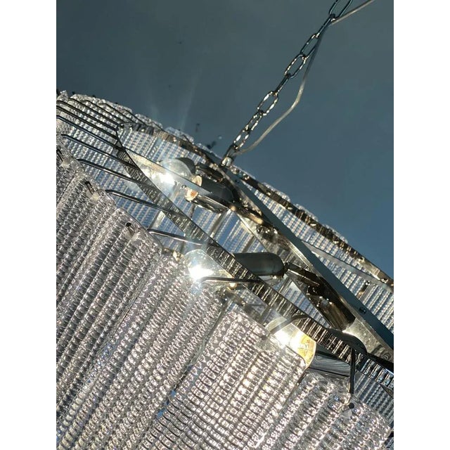 Large Oval Diamond Listelli Murano Glass Chandelier from Simoeng For Sale - Image 10 of 11