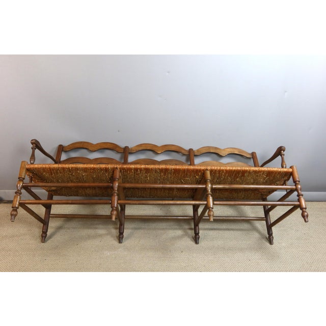 19th-Century Straw-Seated Bench or Radassier, 1890s For Sale - Image 9 of 12