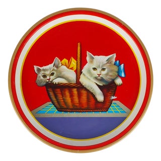 Vintage Polish Tray with Cats from FOB Sosnowiec, 1970s For Sale