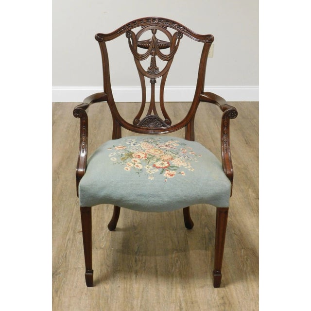 Hepplewhite Hepplewhite Style Vintage Mahogany Armchair For Sale - Image 3 of 13