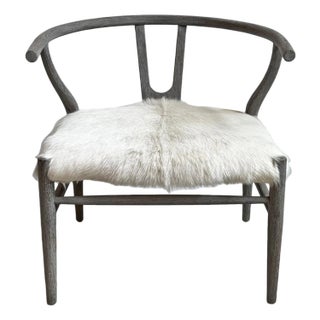 White Goat Grey U Back Arm Chair For Sale