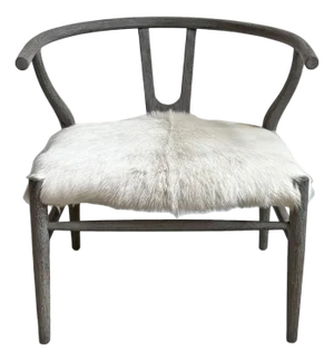 White Goat Grey U Back Arm Chair