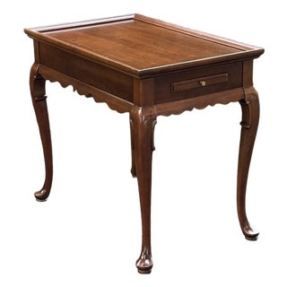 Vintage Ethan Allen Georgian Court Solid Cherry Tea Table For Sale