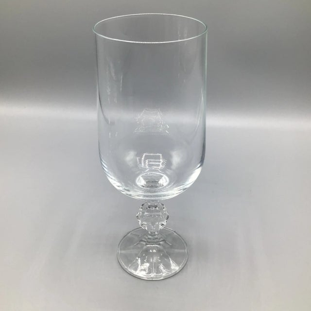 Hollywood Regency Bohemian Cut Crystal Ball Stem Goblets-Set of 4 For Sale - Image 3 of 13