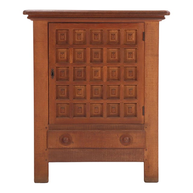 French Oak Brutalist-Style Cabinet, C. 1960. For Sale