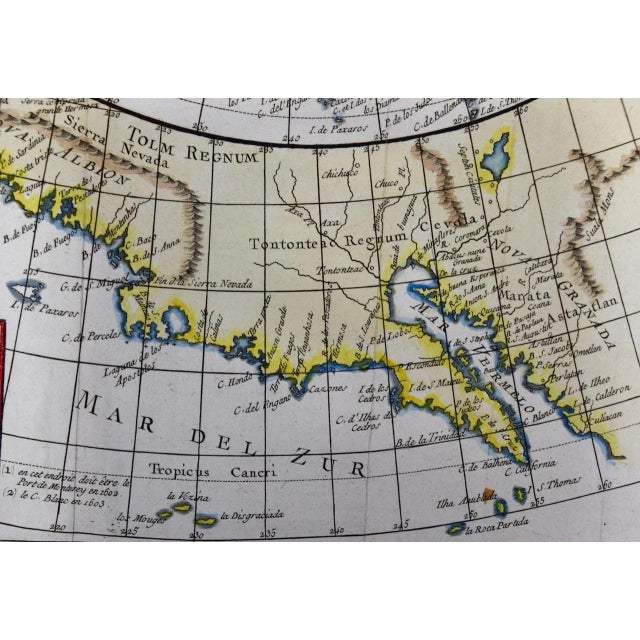 White California: An 18th Century Hand-Colored Map by De Vaugondy, 1772 For Sale - Image 8 of 8