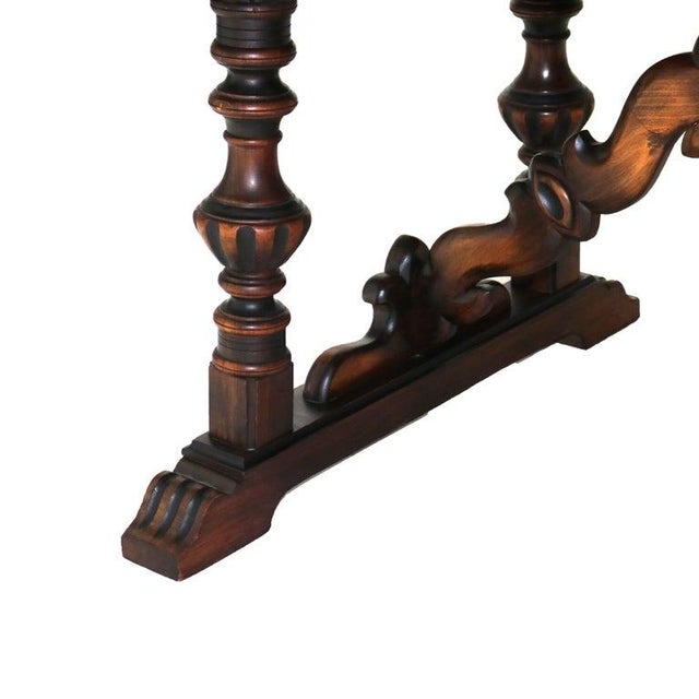Antique Berkey and Gay Kittinger School Carved Walnut Trestle Table C1930 For Sale - Image 17 of 18