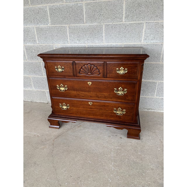 Brown Pennsylvania House Cherry 3 Drawer Bachelor Chest & Mirror For Sale - Image 8 of 12