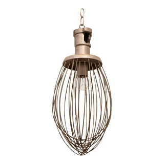 Pendant Light Fixture from Vintage Bakery Whisk For Sale