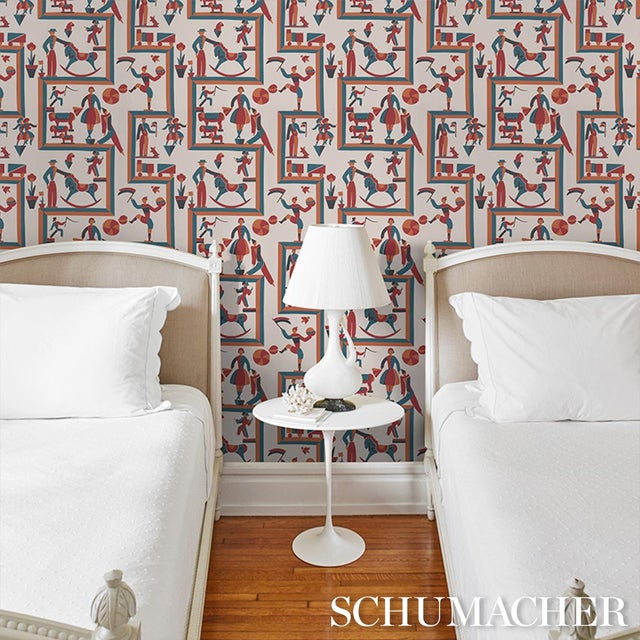 SAMPLE - Schumacher Vally Circus Wallpaper In Multi For Sale In New York - Image 6 of 7
