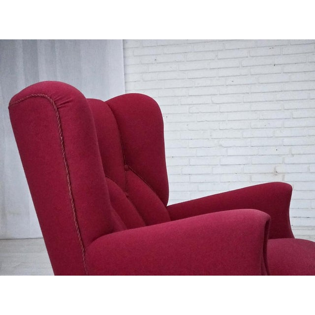 1960s Vintage Danish Lounge Chair in Furniture Wool, 1960s For Sale - Image 5 of 18
