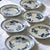 Set of six wonderful and rare antique 19th-century ironstone dinner plates, signed Onnaing, decorated with birds. The...