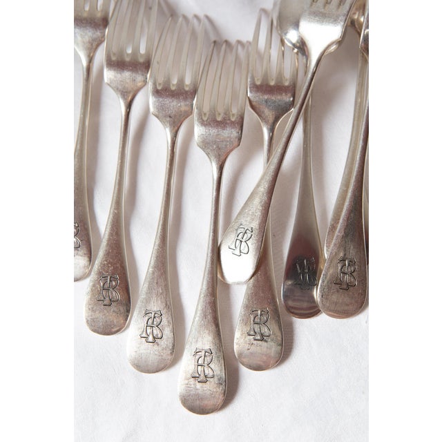 Set of antique French cutlery by the prestigious firm Christofle, almost certainly dating from the second half of the 19th...