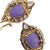 14k(585) Solid Yellow Gold Natural Purple Stone Omega Back Earrings For Sale In New York - Image 6 of 10