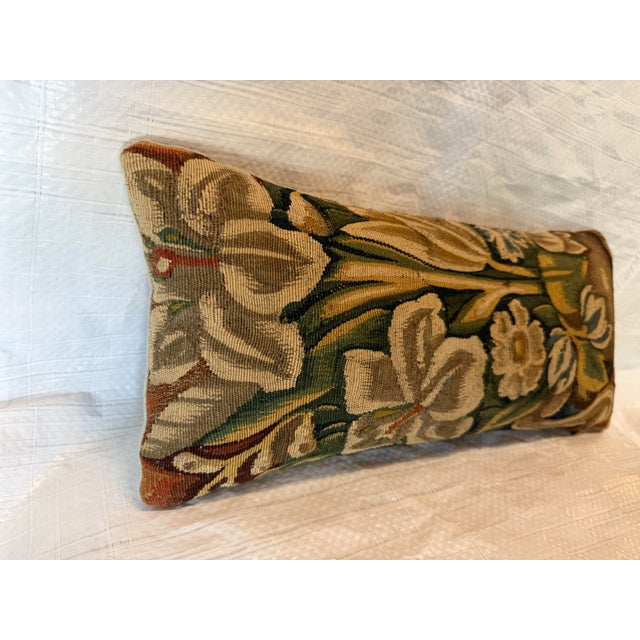 16th Century Brussels Floral Tapestry Pillow For Sale - Image 4 of 7