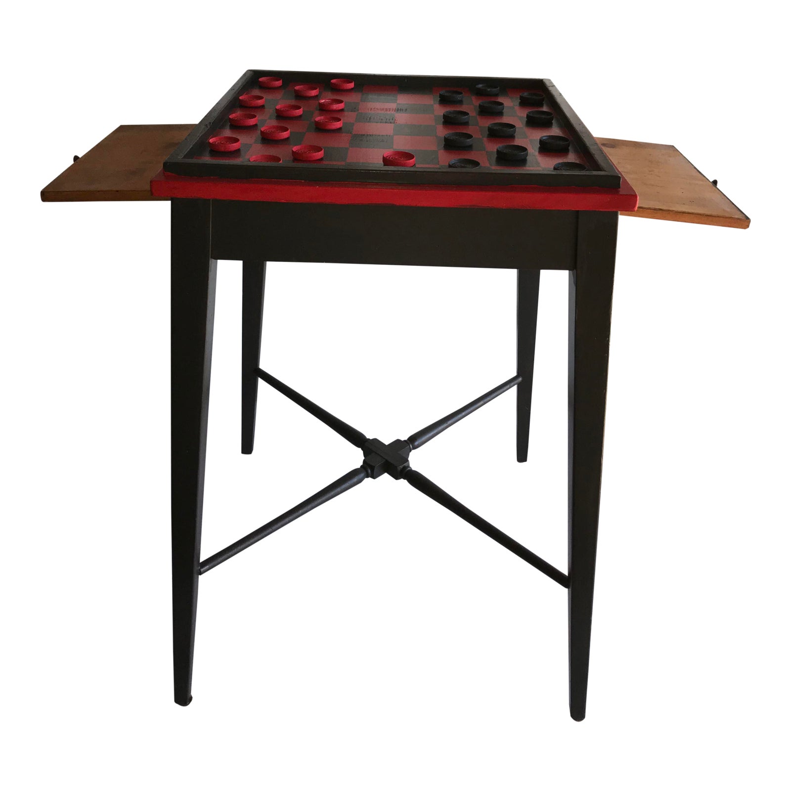 Hand Painted Checkerboard Game Table Chairish