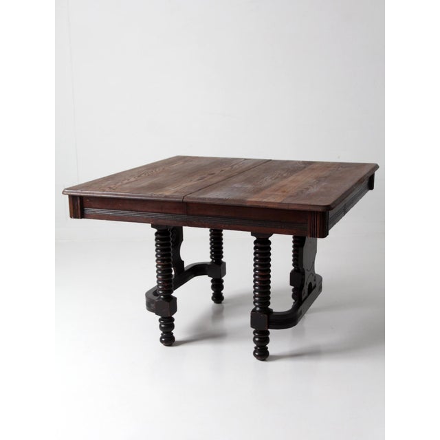 Antique Jacobean Revival Barley Twist Square Table For Sale - Image 9 of 18