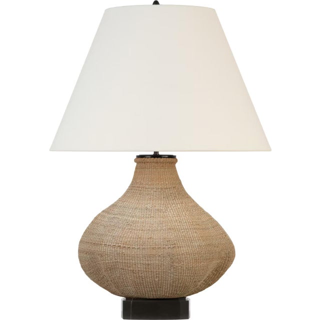 Transitional Thomas O'Brien by Visual Comfort Signature Tahiti 32" Table Lamp in Ash with Linen Shade For Sale - Image 3 of 3