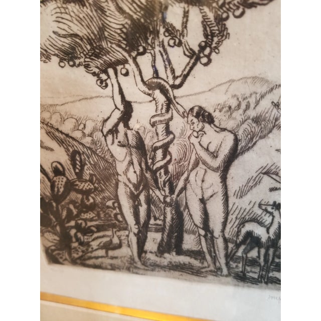 1920s Adam and Eve Engraving by Joseph Hecht For Sale In San Antonio - Image 6 of 10