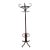 Antique Rattan Coat Hanger Stand, Dark Finish, 75" Tall For Sale