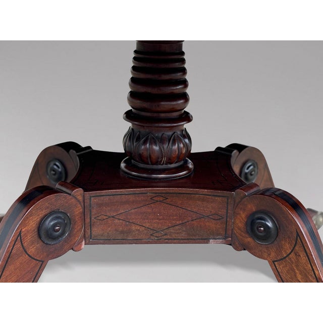 George III Mahogany and Brass Inlay Centre Table, 1790s For Sale - Image 9 of 15