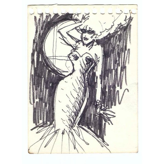 1980s Figure Drawings- Set of Eight For Sale - Image 9 of 11