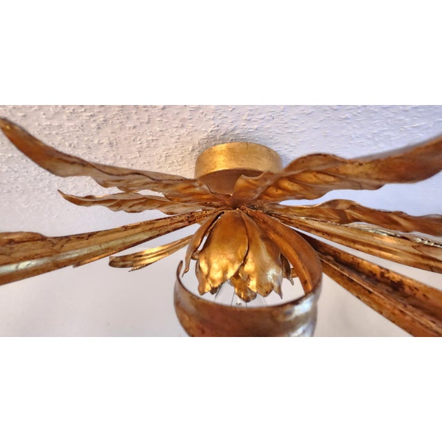 Hollywood Regency Florentine Flower-Shaped Gilt Flush Mount attributed to Hans Kögl, Italy, 1960s For Sale - Image 18 of 18