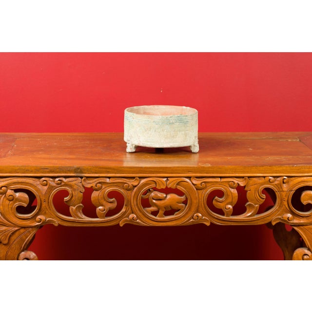 15th Century & Earlier 202 BC-200 AD Chinese Han Dynasty Raised on Petite Feet Incense Burner For Sale - Image 5 of 13