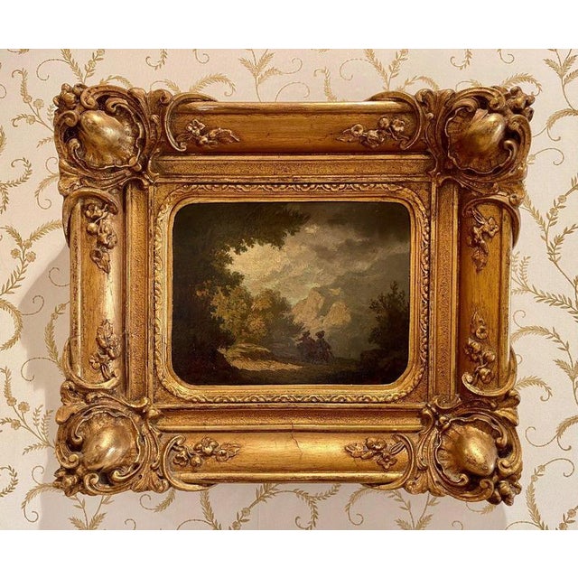 Mountainous Landscape, 1800s, Small Oil on Panel For Sale - Image 11 of 11
