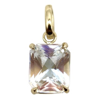 14k Gold Rainbow Moonstone Pendant For Sale
