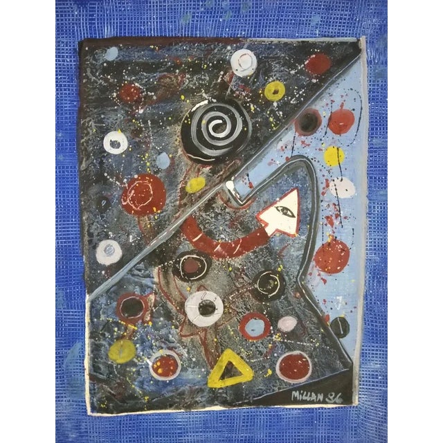 Domingo Millan, Composition, 1986, Mixed Media on Paper For Sale - Image 4 of 4