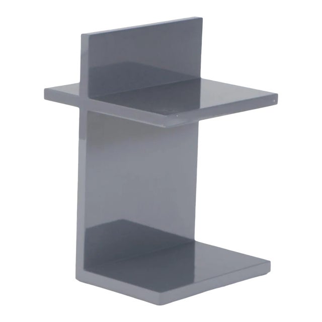 "T" Slate Grey Lacquered Side Table Designed by Maximilian Eicke for Max Id Ny. For Sale