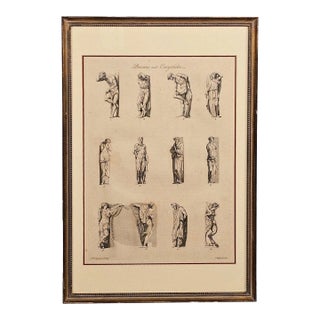 "Persians and Caryatides", Engraving, Italy Circa 1790 For Sale