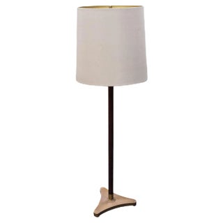 Mid-Century Modern Mahogany & Brass Floor Lamp, Italy, 1960s For Sale