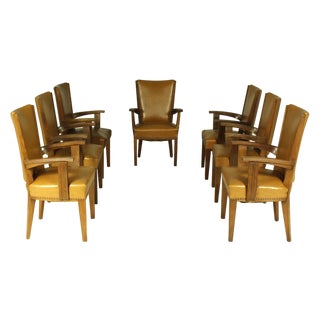 Armchairs by H. Wouda for H. Pander & Zn., 1920s, Set of 7 For Sale