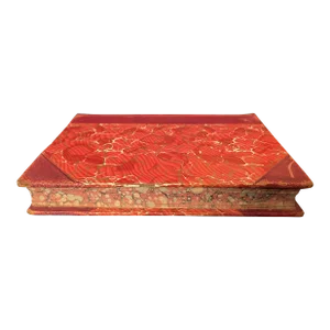 Antique Red Decorative Marbled Book