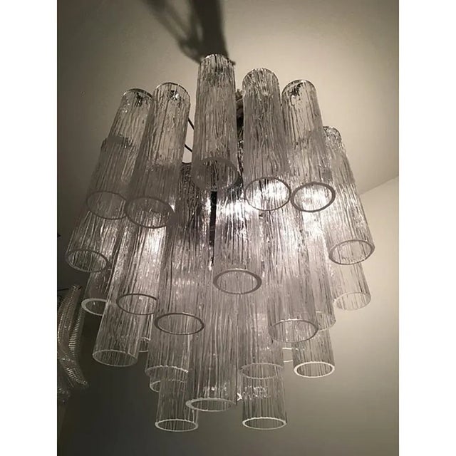 Murano Glass Sputnik Chandelier with Corteccia Tubes Italian Glass by Simoeng For Sale - Image 6 of 8