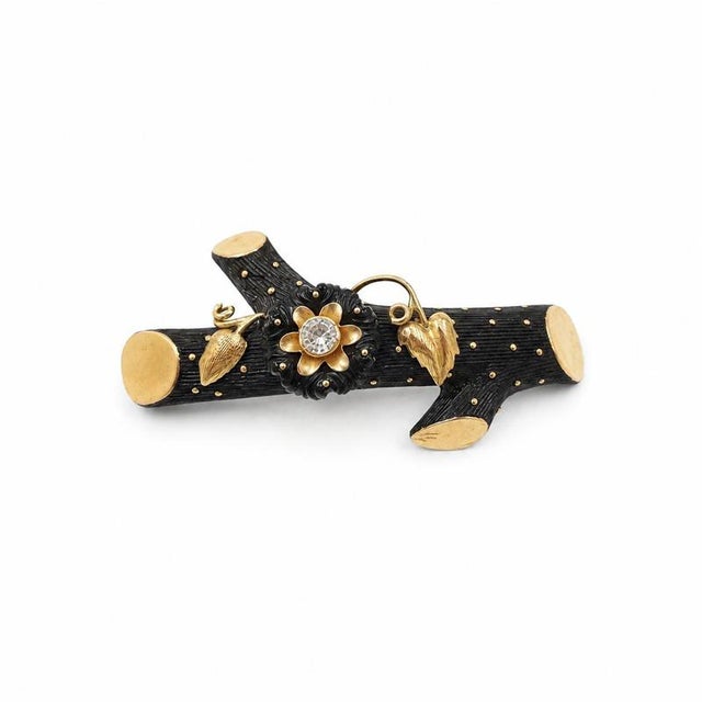 19th Century Choker and Brooch in 18k Gold and Diamonds, Set of 2 For Sale - Image 3 of 9