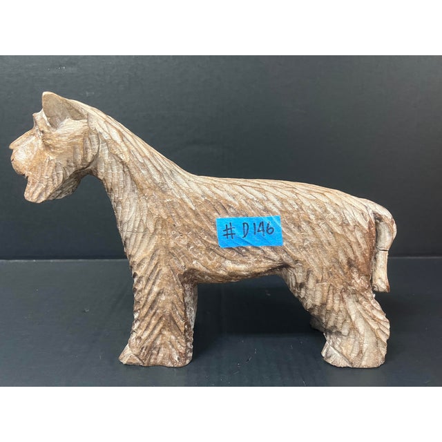 Late 20th Century Vintage Carved Solid Wood Dog Sculpture For Sale In New York - Image 6 of 10