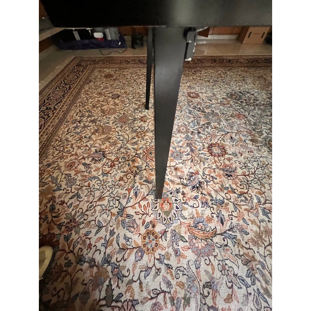 Lacquer Extension Dining Table With Asian-Inspired Fretwork Base and Two Leaves. For Sale - Image 12 of 12