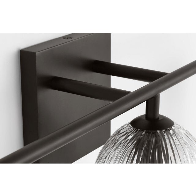 Contemporary Hable by Visual Comfort Studio Serafina 3-Light Vanity Sconce in Aged Iron Black Finish For Sale - Image 3 of 5