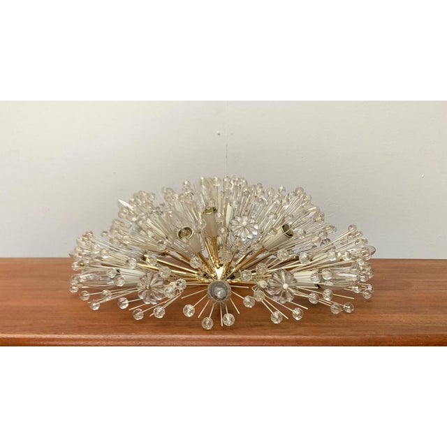 Austrian Flower Snowflake Ceiling Lamp by Emil Stejnar for Rupert Nikoll, Vienna, Austria, 1950s For Sale - Image 9 of 18