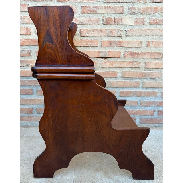 Spanish Wood Library Step Chair, Mid 20th Century For Sale - Image 11 of 17