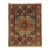 Orange and Teal Mamluk Style Natural Dye Wool Rug - 5'3" X 6'11" For Sale