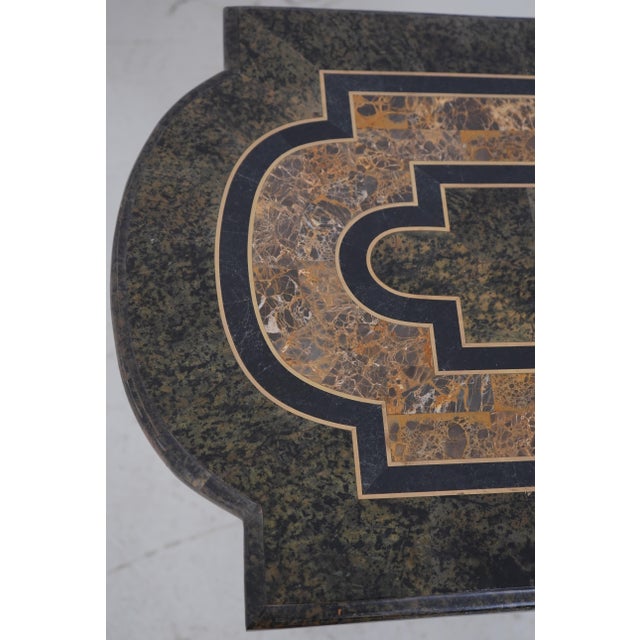 Brown Maitland Smith Attributed Marble Top Continental Occasional Table For Sale - Image 8 of 17