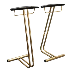 Pair of Vintage Italian Valets / Dress Boys in Polished Brass and Lacquered Wood